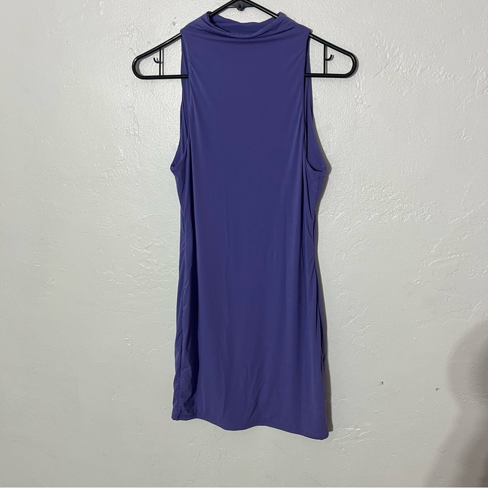 Naked Wardrobe Mock Neck Mini Dress Sleeveless Tank Bodycon Large Lined Stretchy - Picture 3 of 10